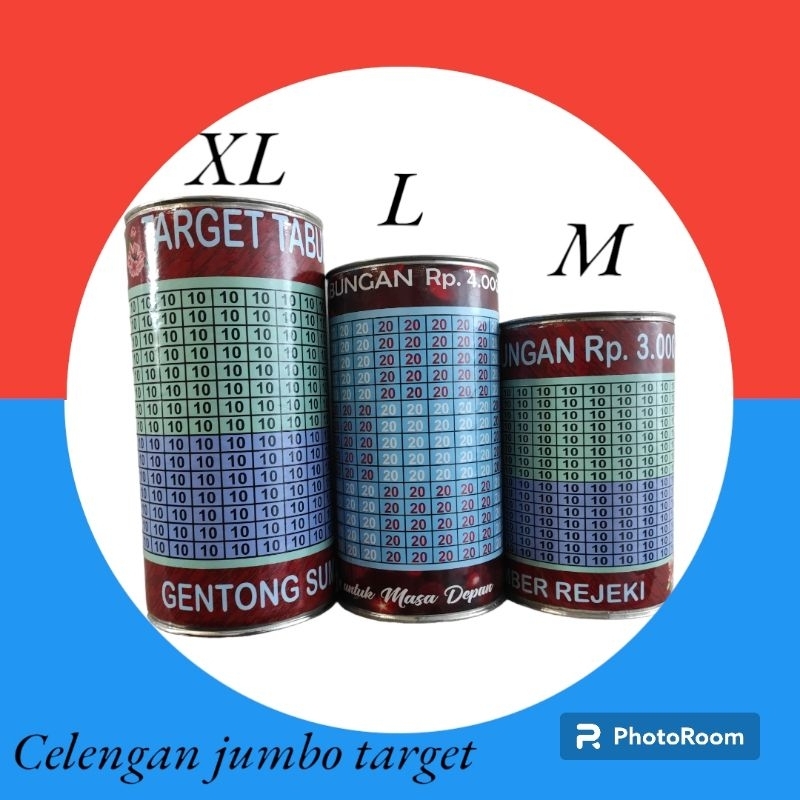celangan kaleng/celengan/tabungan target