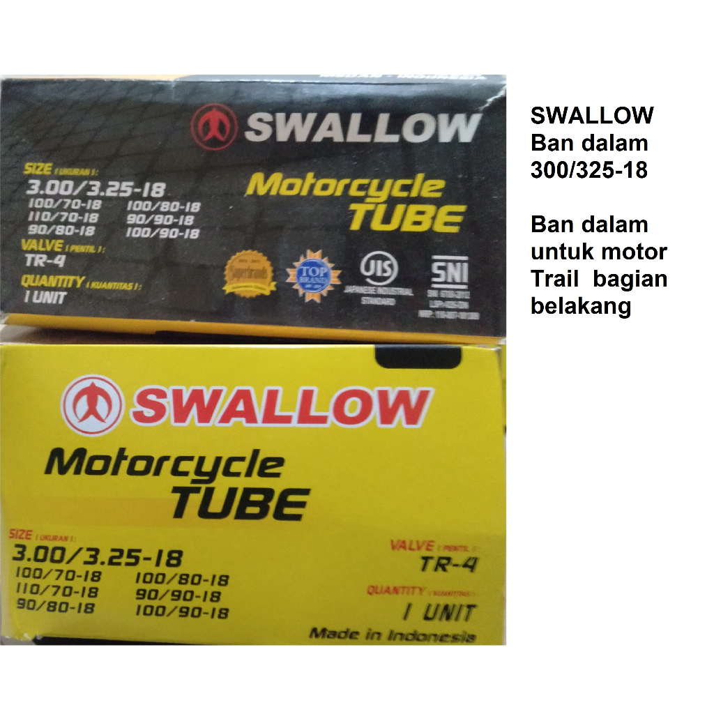 Ban Dalam Trail 300/325-18 Swallow Ban Belakang Trail Bebek