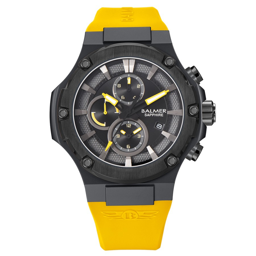 JAM TANGAN PRIA BALMER B.8812 / b8812 Sapphire Original -Yellow black