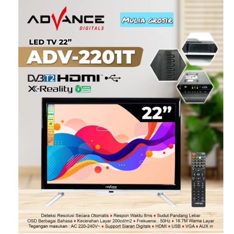 Tv Led Advance 22 inch ADV 2201T  Tv Led Digital Tv Digital