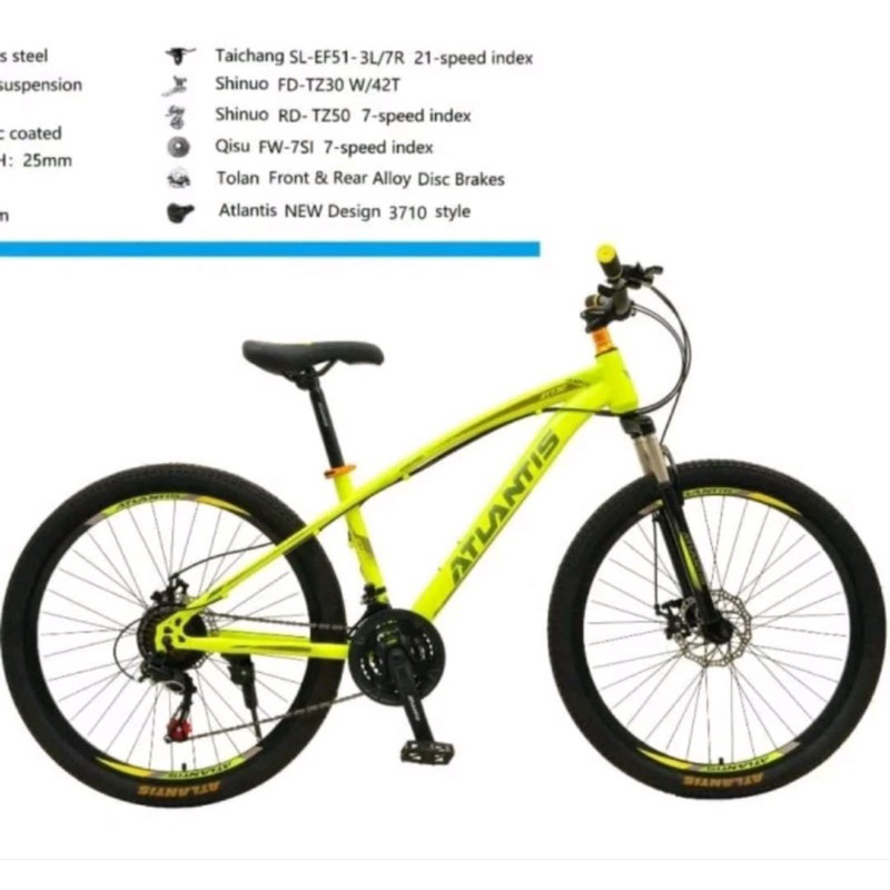 SEPEDA GUNUNG MTB 24 26 INCH ATLANTIS 730 NEW REM CAKRAM 21 SPEED