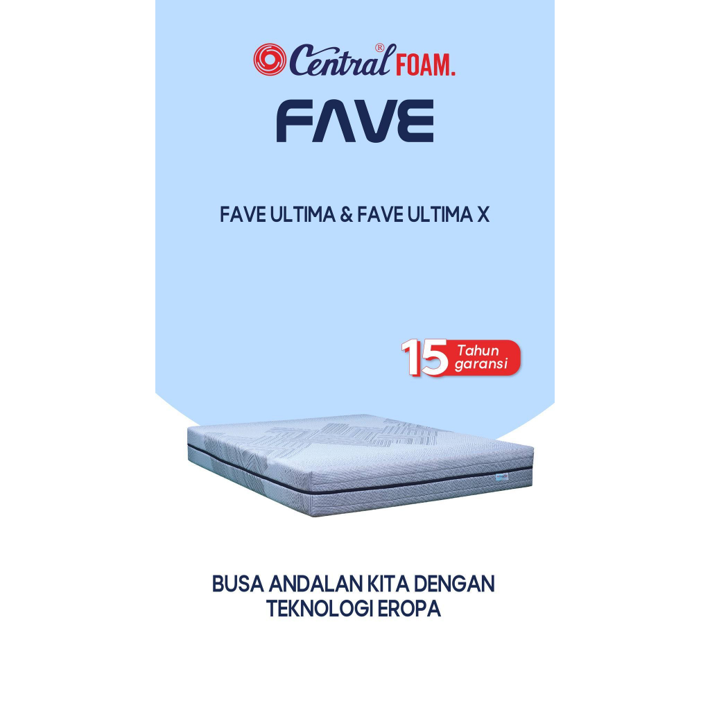 Kasur Busa Central Foam Type Fave Ultima X - Uk 90x200 / 120x200 / 160x200 / 180x200 cm -
