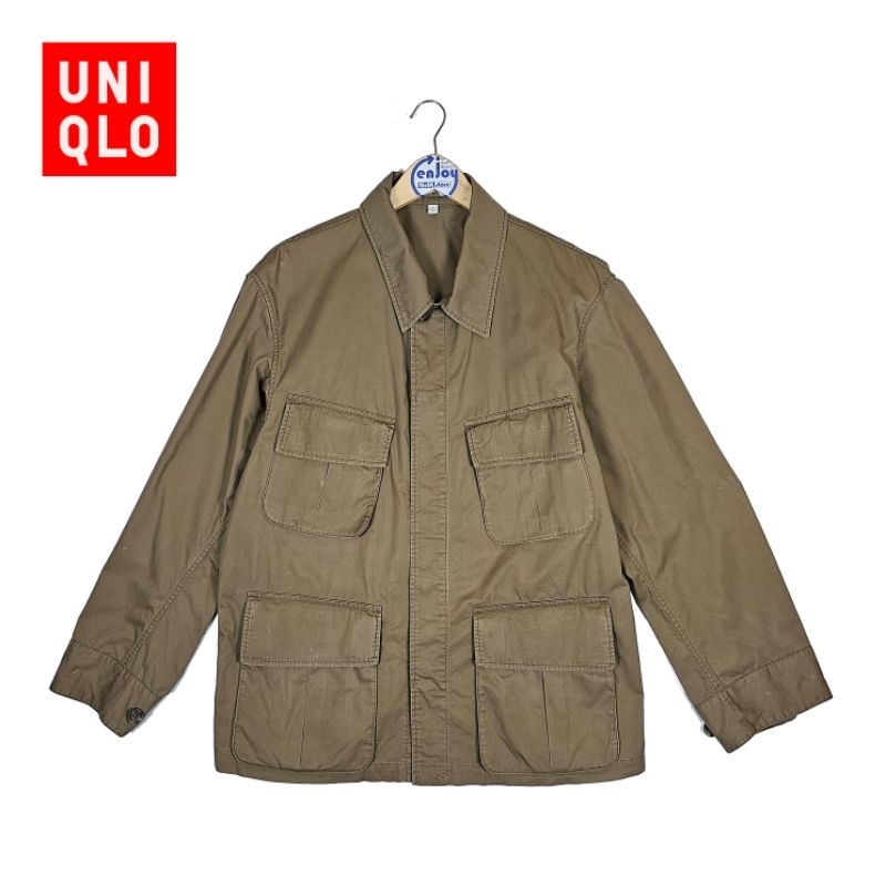jacket casual kasual parka UNIQLO uniklo pria cowok army utility