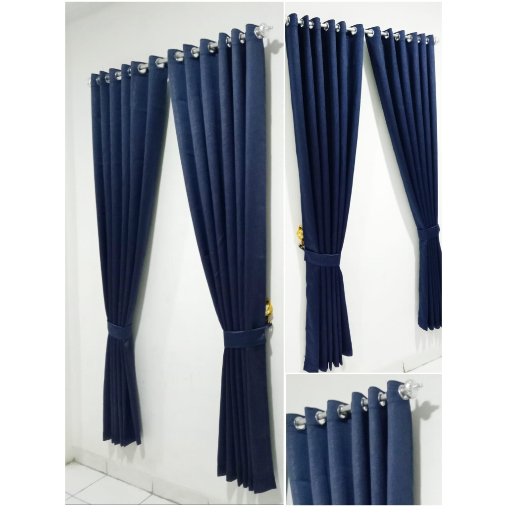 GORDEN BLACKOUT GORDEN JENDELA PINTU MNIMALIS WARNA BIRU DONGKER