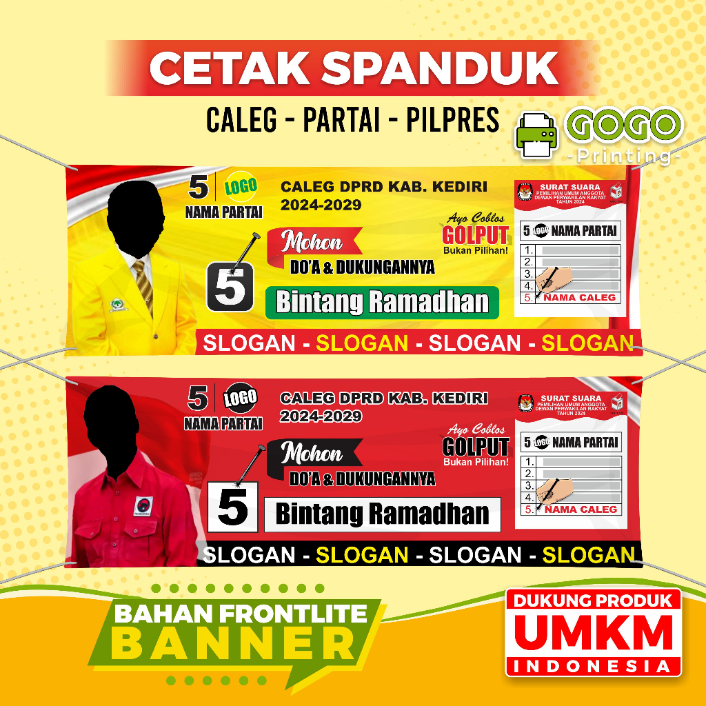 PROMO - Cetak Spanduk Banner Baliho MMT Caleg Partai Pemilu
