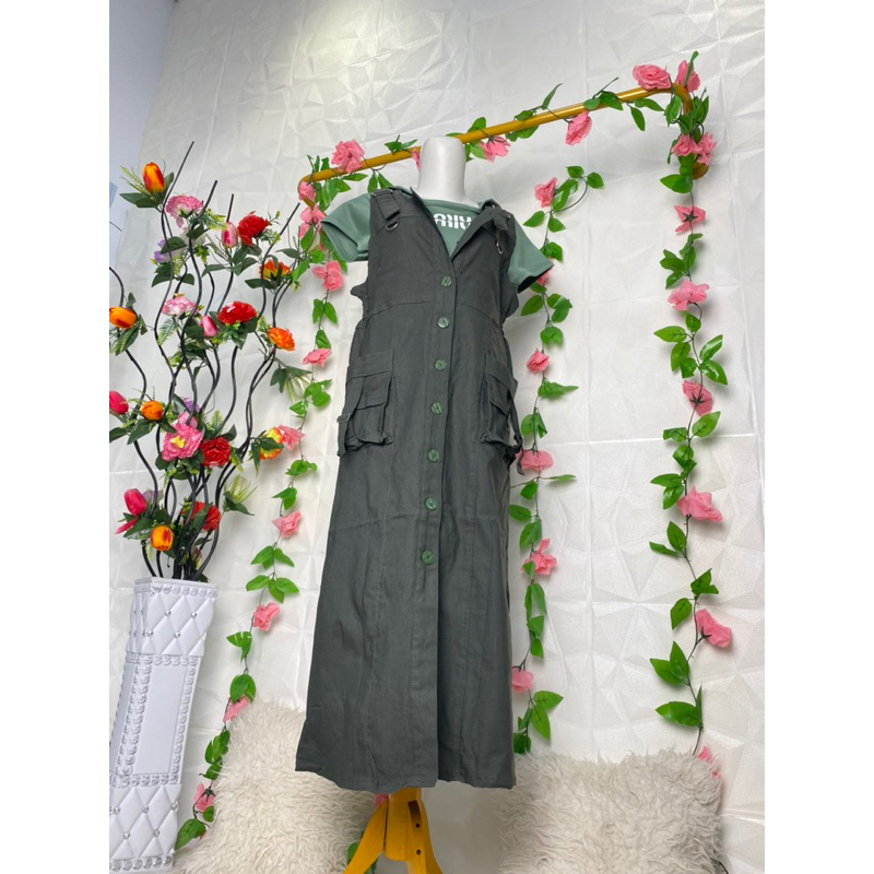 Overall Long Dress Korean Style