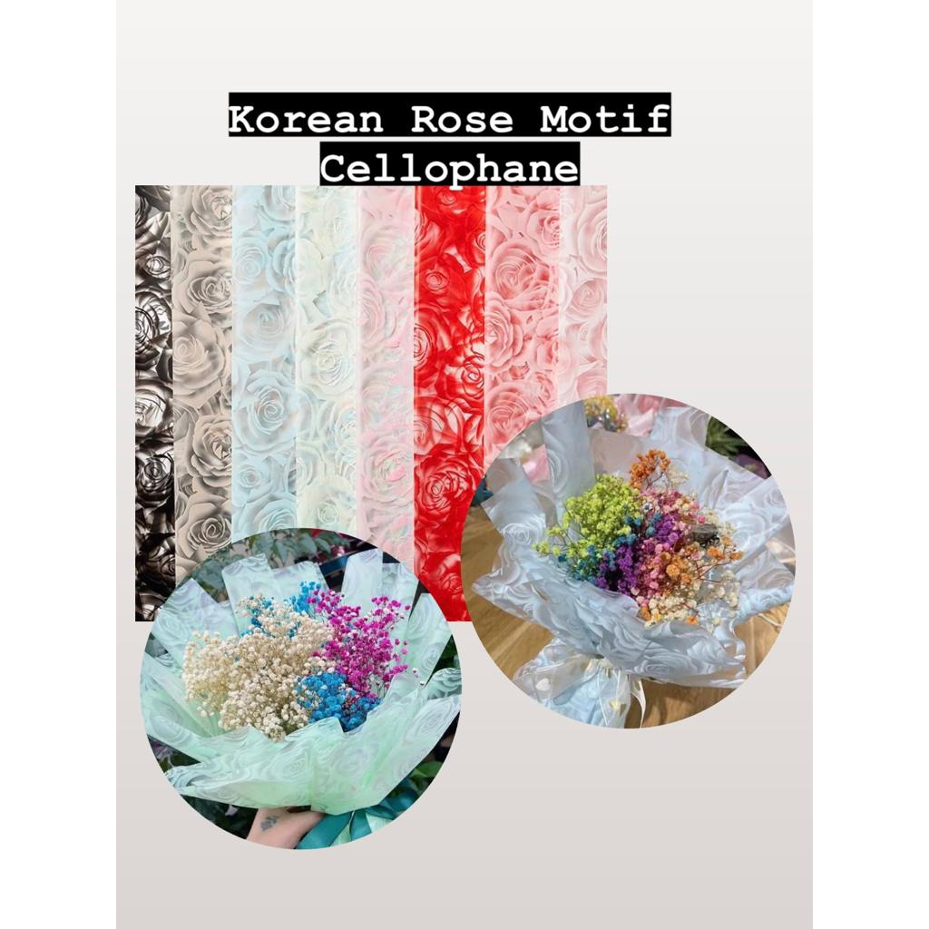 

(KF 24) - (20 Lembar) Kertas Bunga Cellophane Motif Rose Mawar Korean Flower Wrapping Kertas Buket Waterproof Buket Bunga