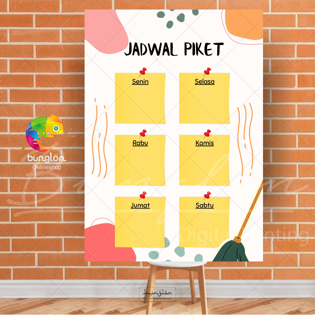 

Poster Edukasi Jadwal Piket Model F