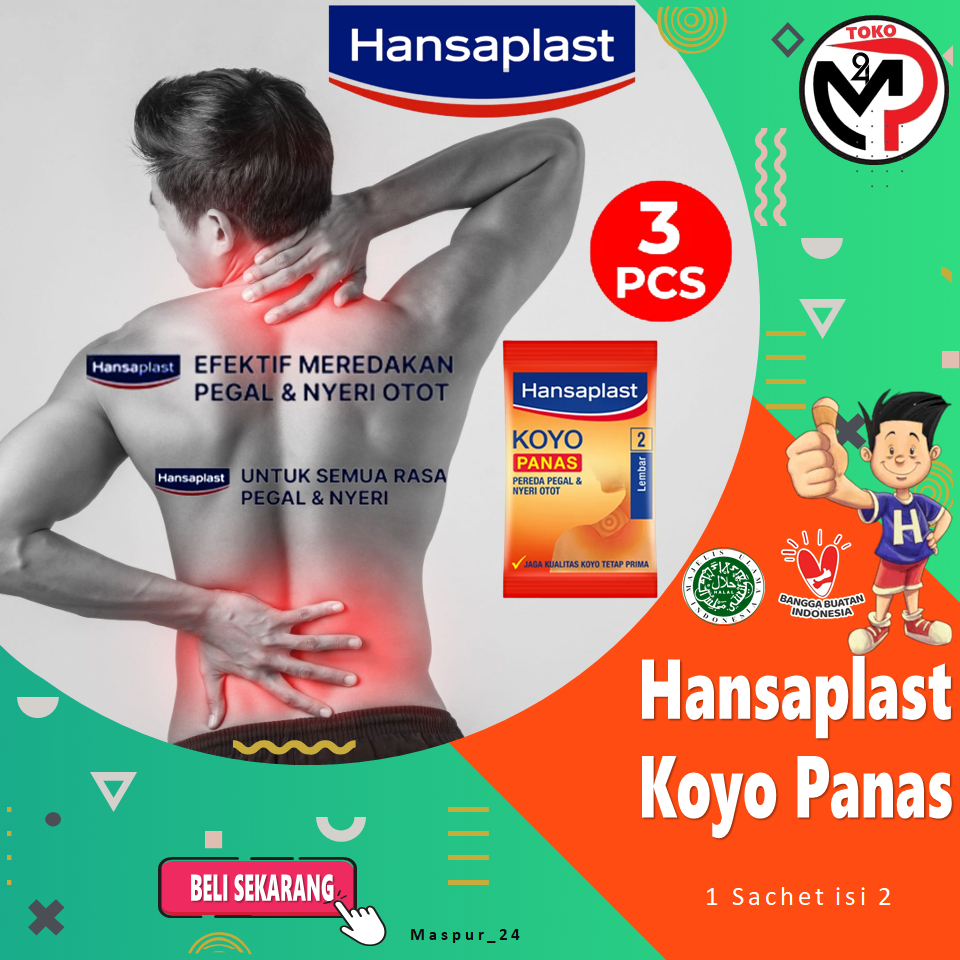 Koyo Cabe Hansaplast Koyo Panas Sachet Pereda Nyeri Otot Nyeri Sendi dan Pegal Pegal isi 2 Dalam 1 S