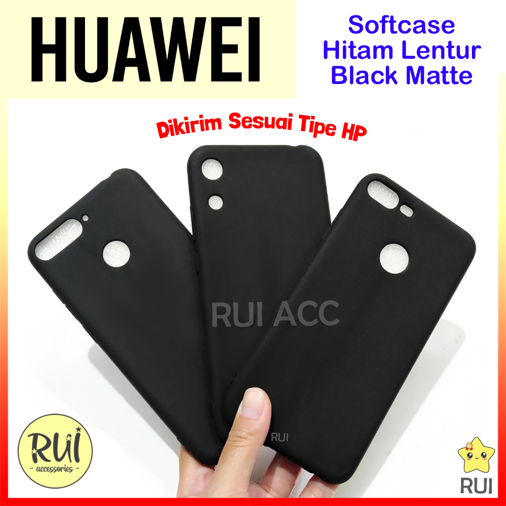 Softcase Hitam Polos HUAWEI HONOR 9i 9 Lite 7A 8A V10 Nova 2i 3i 5T 7 MATE 30 40 P30 LITE P50 PRO Ca
