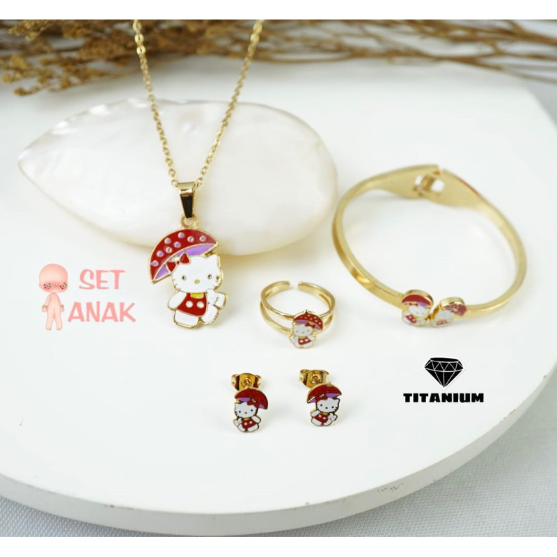 kalung set anak titanium