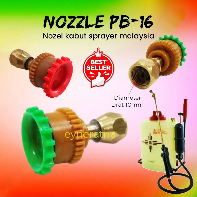 NEW NOZZLE LSA PB16 SPRAYER MALAYSIA/SPUYER SIRAM 4 LUBANG DRAT 10MM/NOZEL KABUT KEPALA PLASTIK