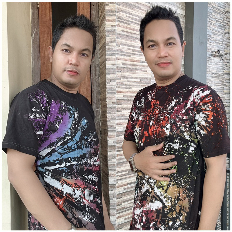 kaos abstrak lukis/kaos batik pria terbaru