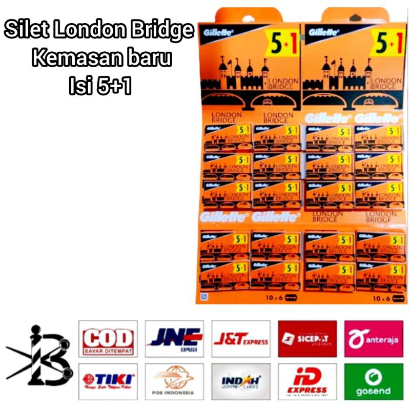 Silet Cukur Gillette London Bridge Super Stainless Blade isi 20 Box Model lama isi 5+1