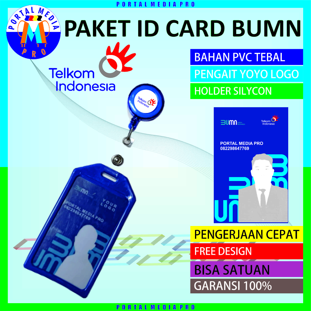 Id Card BUMN Telkom Paket holder yoyo logo