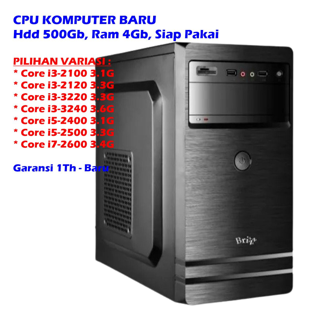 CPU KOMPUTER BARU  CPU CORE I3-2100 CPU CORE I3-2120 CPU CORE I3-3220 CPU CORE I3-3240  CPU CORE I5-