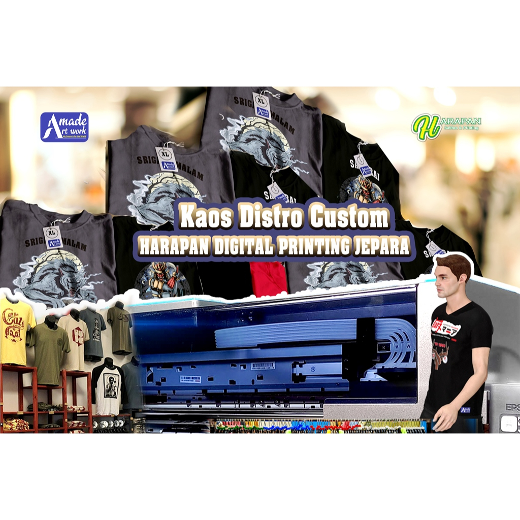 Jasa sablon kaos satuan dan lusinan Harapan Digital Printing