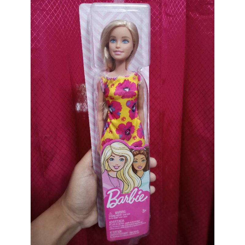 Barbie Blonde Hair flower pink dress with pink heels