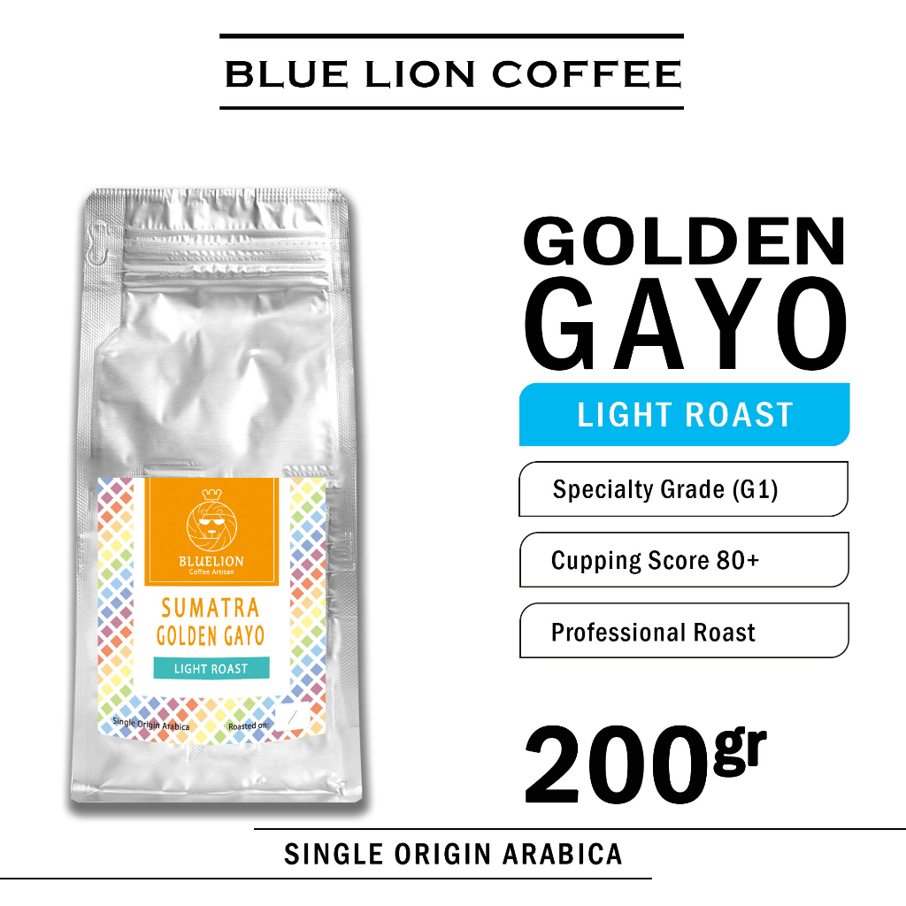 

Blue Lion Coffee Aceh Golden Gayo 200 gram Light Roast Single Origin Arabica Kopi Biji Bubuk