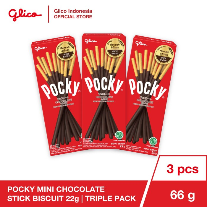 

Pocky Mini Chocolate Cokelat Stick wafer 22g Triple Pack