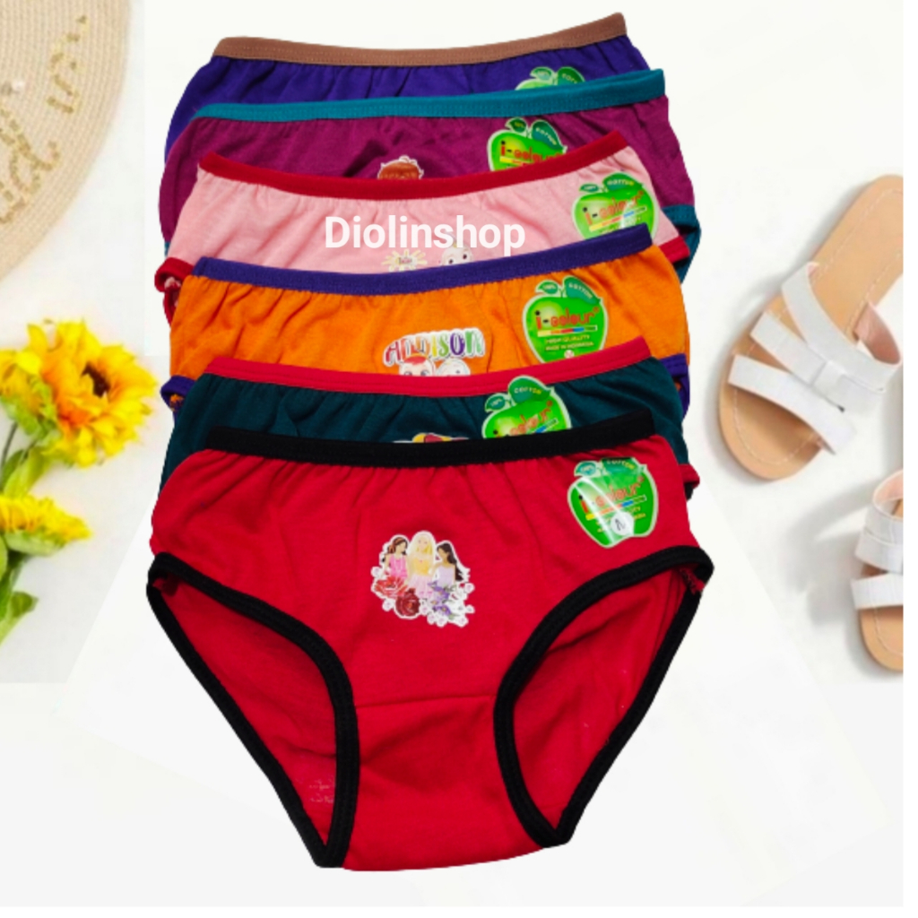 ( 6 - 12 Pcs ) Celana Dalam Anak perempuan ( 3-5 tahun) | CD Anak | Sempak Anak