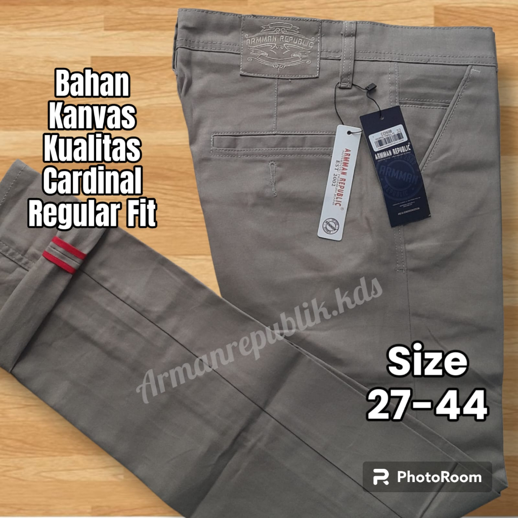 Celana Panjang Pria Cinos Premium Original 100% bahan kanvas cardinal arman republic Jumbo 27 Sampai Big size 44 tidak melar reguler fit