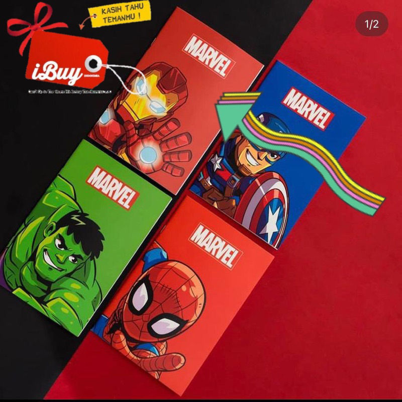 

Miniso Ironman Book Notebook Buku Tulis 30 Sheets Red