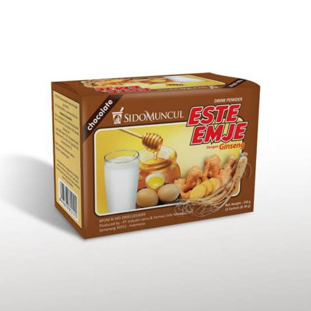

ESTE EMJE SIDOMUNCUL DENGAN GINSENG RASA COKLAT ISI 5 SACH