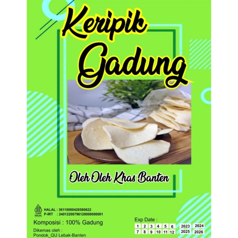 

Keripik Gadung Mentah Pondok_Qu 1Kg