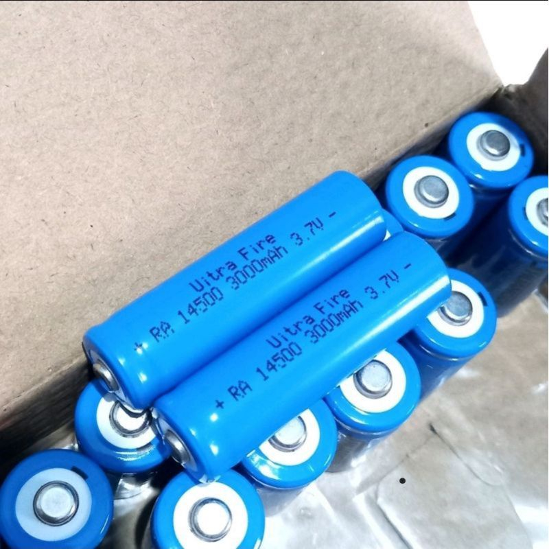 【12.12】 PROMO» Baterai A2/AA 3000MAH 3,7volt 14500 Li-on Cas isi ulang Baterai senter dll berkualita