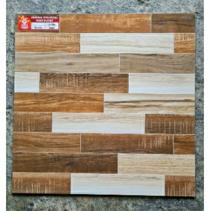 Granit 60x60 Glossy Motif Kayu Justin Wood Grade A