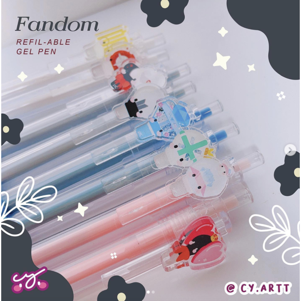 

CY.ARTT Fandom Gel Pen / Pulpen Tinta Hitam KPOP