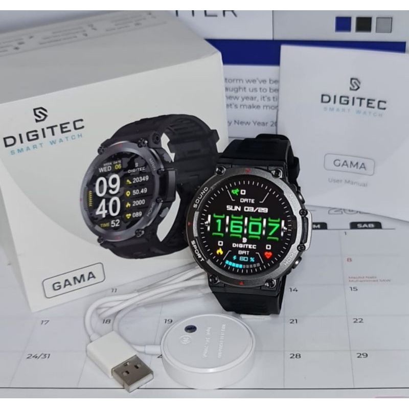 ( BISA COD ) Jam Tangan Pria Best Seller Digitec Smartwatch Gamma  Include box + Charger +kartu gara