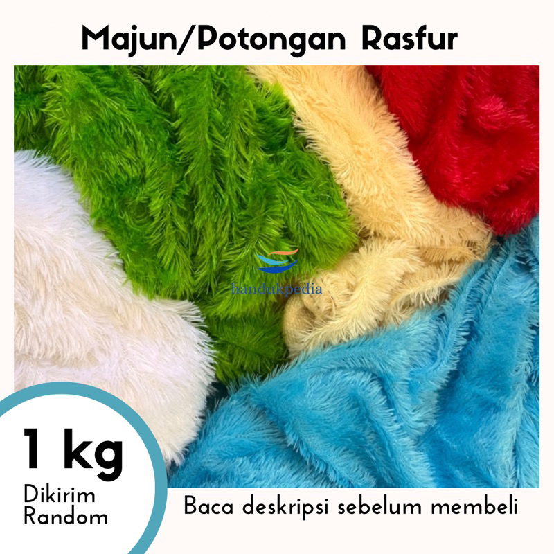 (1 KG) Majun / Potongan Kecil Sisa Rasfur / Kain Bulu RANDOM