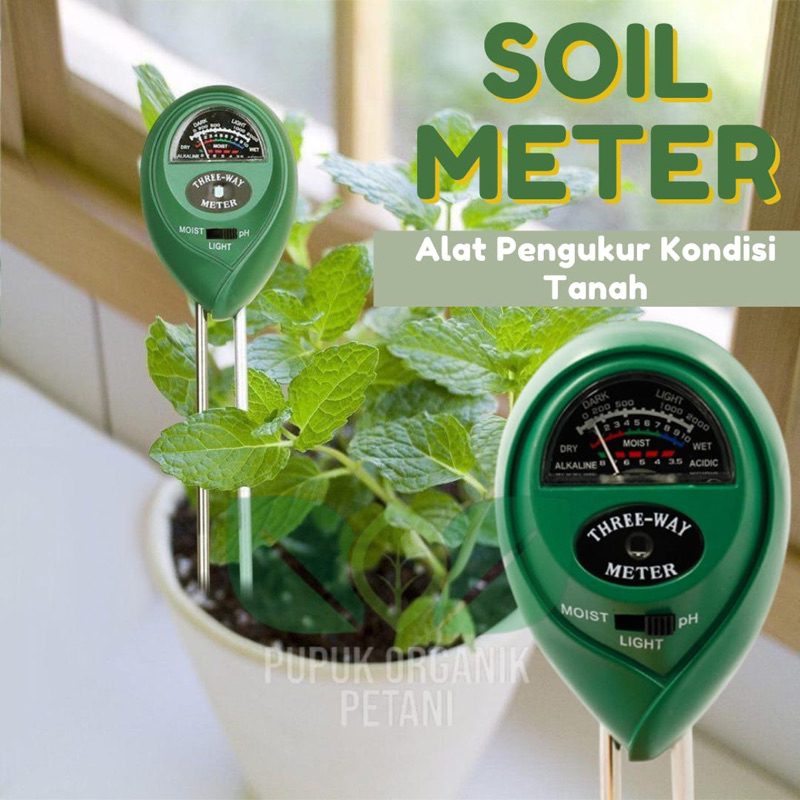 Soil Meter 3 in 1 Pengukur pH Moisture Light Kelembaban Tanah &amp; Cahaya Soil Analyzer 3in1 HIJAU 3 in 1 Soil Moisture PH Light Meter Alat Cek Tanah manual model terbaru