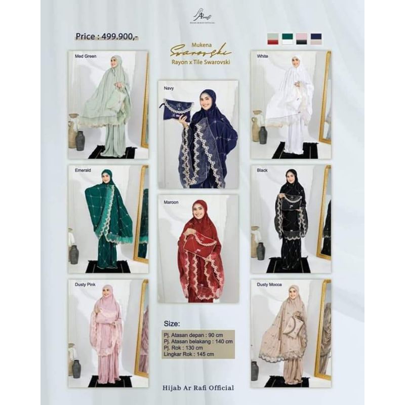 Mukena Swarovski Mukena Arrafi Dewasa Pakaian Muslim Hijab Arrafi
