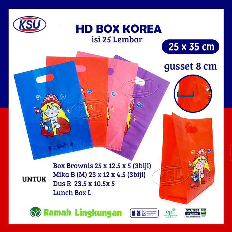 Plastik HD Box Korea 25 x 35 /kresek box/plastik box/plastik kue