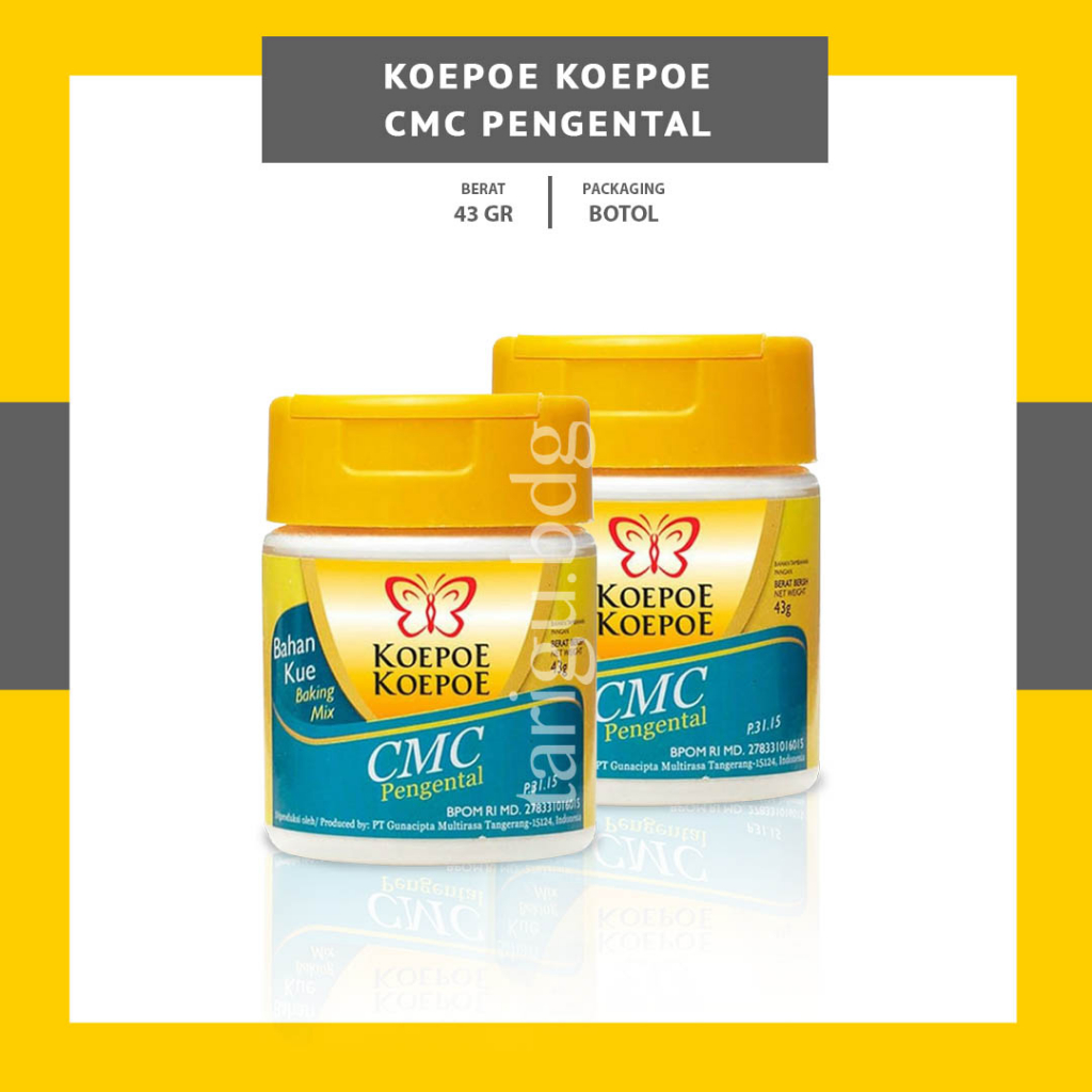 

CMC PENGENTAL KOEPOE KOEPOE 43GR - KUPU KUPU PENGENTAL MAKANAN MINUMAN - PENGENTAL JELLY SMOTHIES FLA