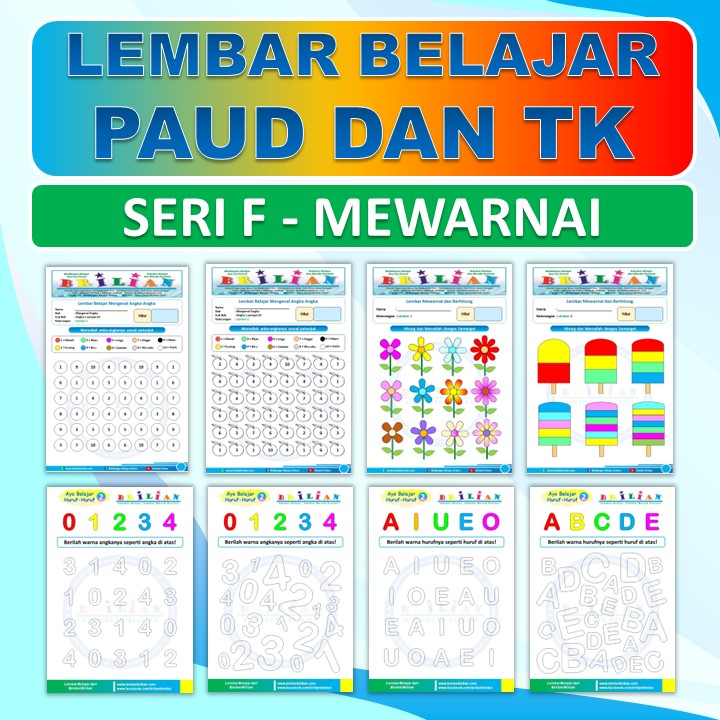 

Lembar Belajar PAUD dan TK Seri Mewarnai