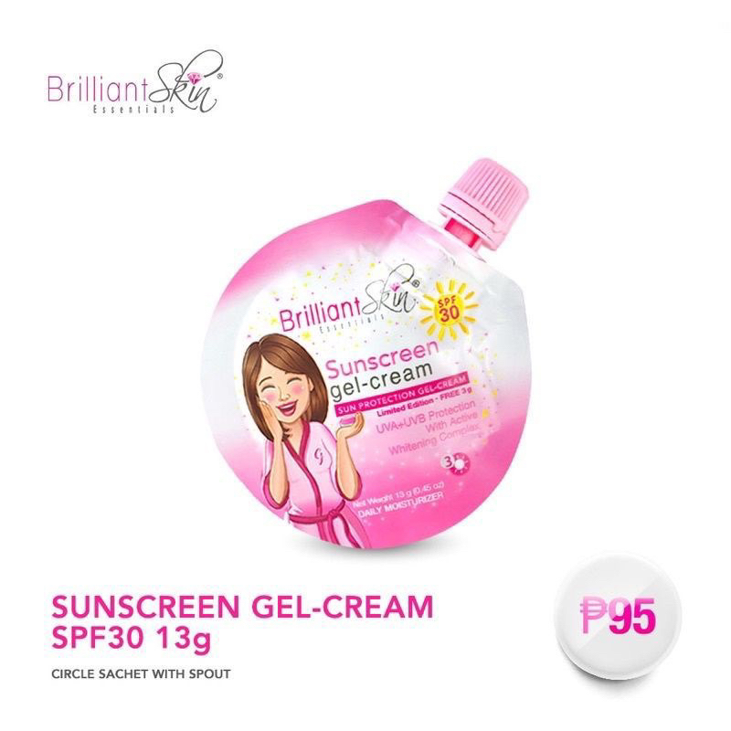 TERLARIS REFILL ISI ULANG SUNSCREEN GEL DAY CREAM SIANG BRILLIANT 13 GRAM ORIGINAL BRILLIANT BRILIANT BRILLIAN BRILIAN BERLIAN REJUV REJUVINATING WHITENING EXFO EXFOLIATING ASLI Filipina