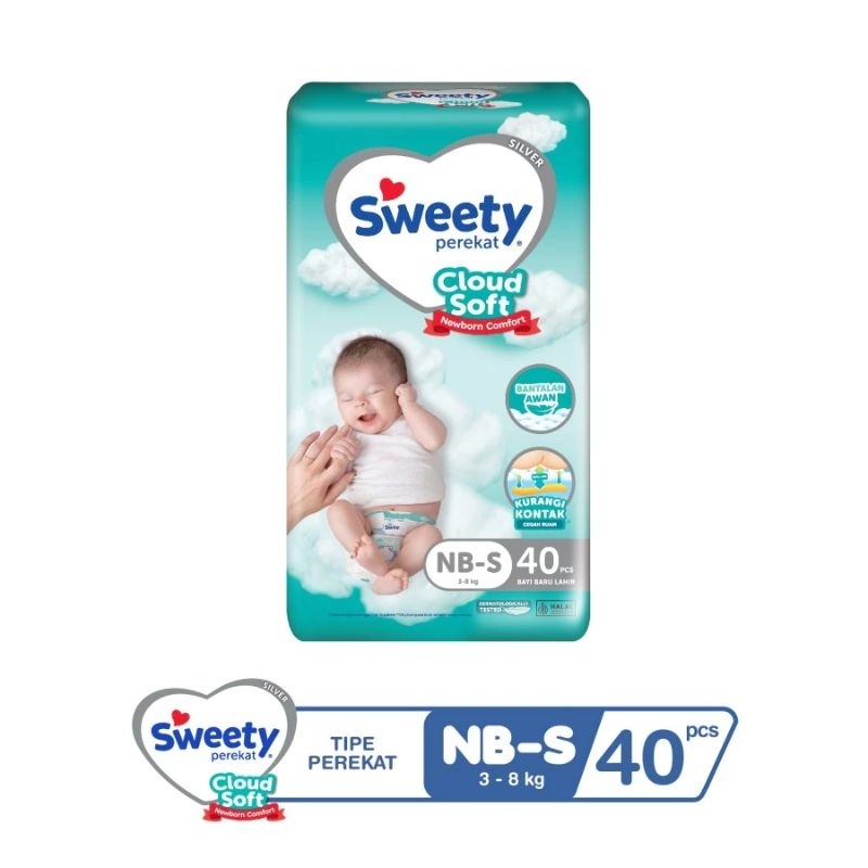 Sweety Silver Comfort NB-S40 - Sweety Popok Perekat Silver NB S40