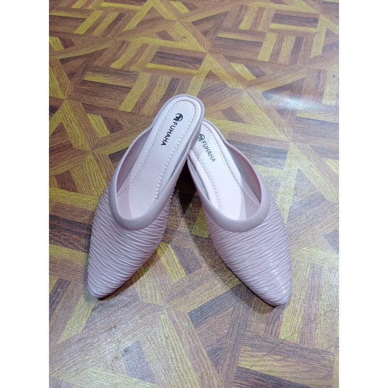 SANDAL SLOP WANITA DEWASA FUHAHA WEDGES KARET LENTUR