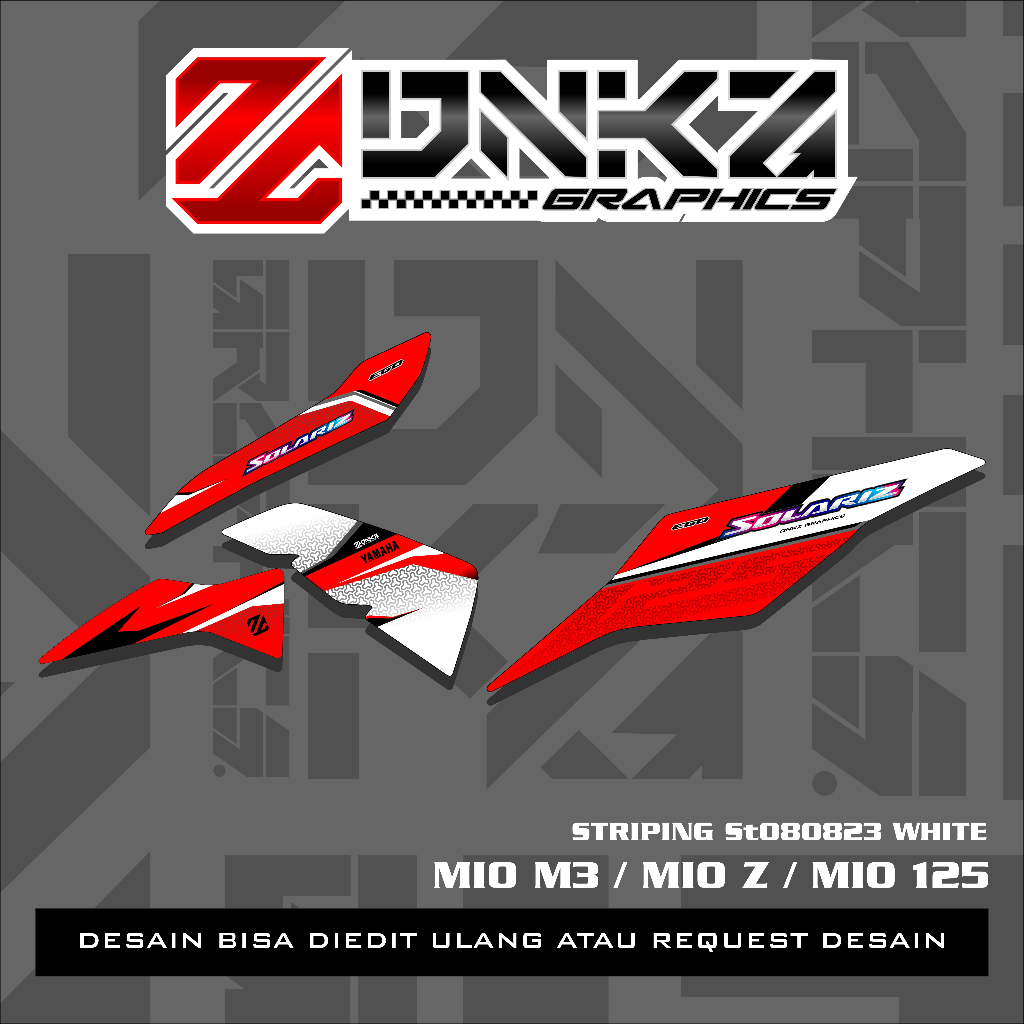 Stiker Mio M3/Z Decal Striping Standar Mio M3/Z Premium Solariz ST080823 white DNKZ