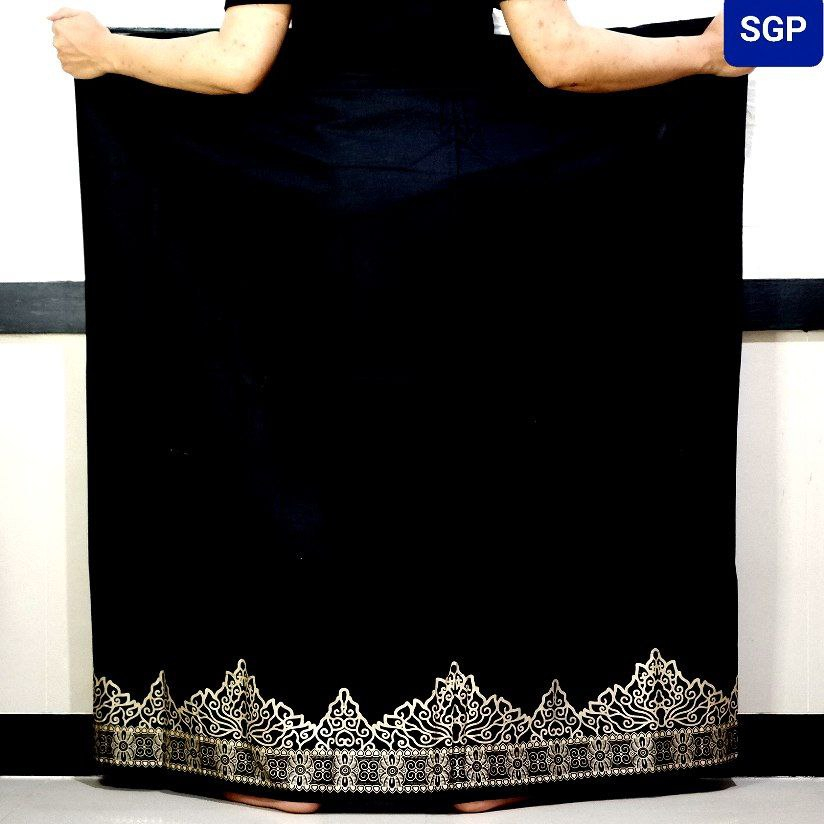 COD Sarung Batik Garis Jawa Series Hitam Pekat Terbaru