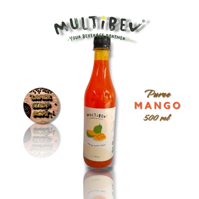 

Multibev - Mango puree 500ml - Sirup puree minuman rasa mangga asli