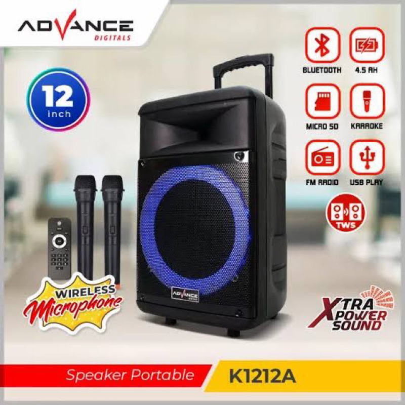 ADVANCE SPEAKER PORTABLE ADVANCE K1212A ADVANCE 12 INCH SPEAKER PORTABLE 12 INCH ADVANCE 12 INCH SPE