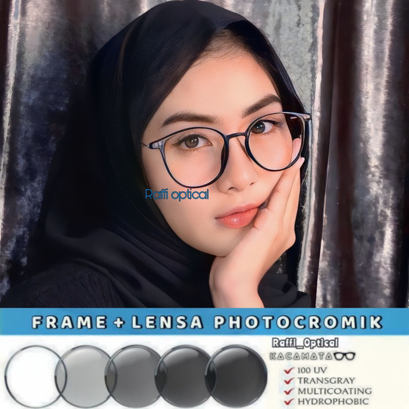 NEW KACAMATA PHOTOCROMIC 2955 WANITA PRIA TERBARU FRAME CATTY FASHION VINTAGE BLUERAY
