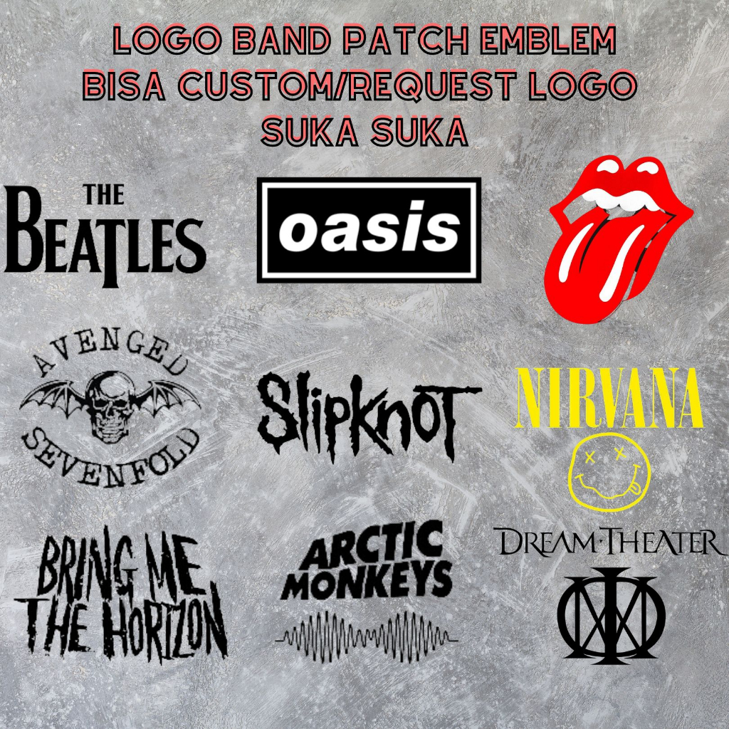 Jual Sablon Logo Band Metal Sablon Setrika Harga Satuan Logo Band Metal Bisa Custom Logo band (Size 