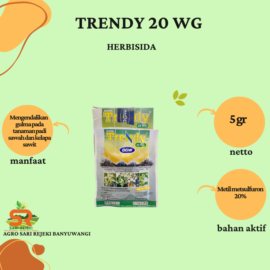 TRENDY 20WG 5GRAM HERBISIDA SISTEMIK Metil Metsulfuron