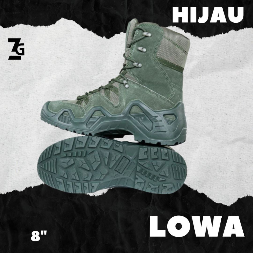 PROMO sepatu LOWA ZEPHYR made in china / sepatu pdl 8 inch hijau